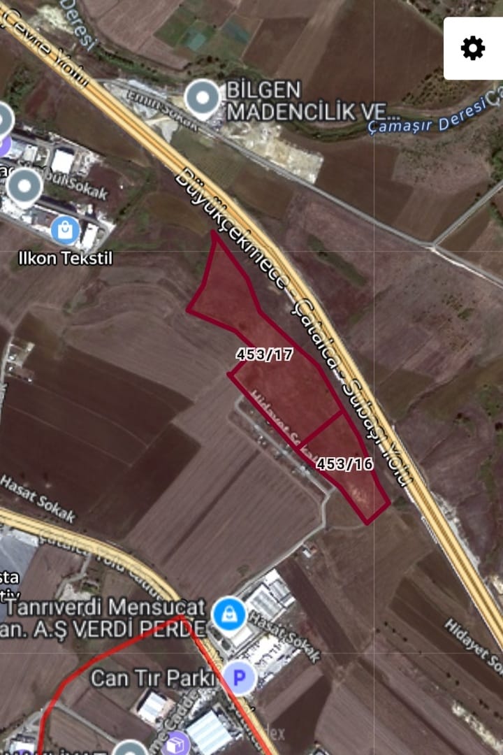 ÇATALCA ACİL SATILIK 82.000 m² ASFALT YOLA CEPHE İMARLI ARSA.
