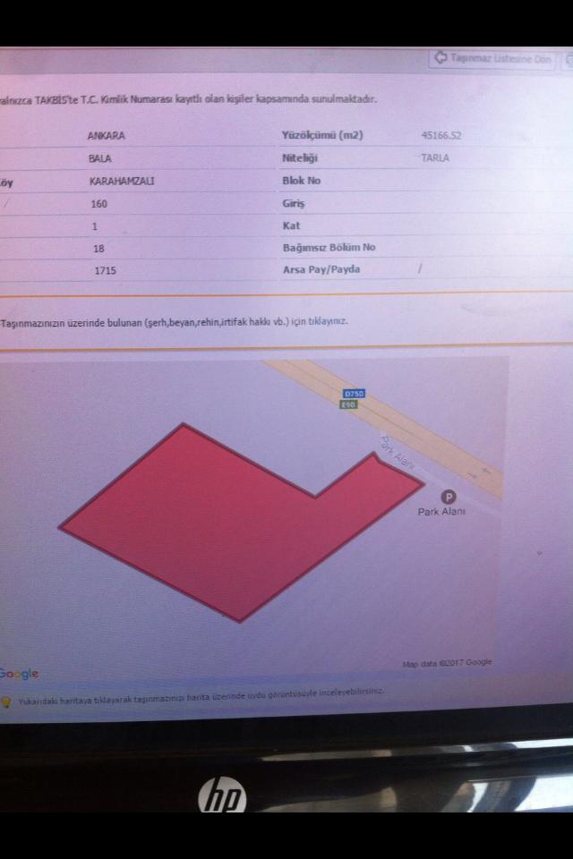 ANKARA BALA KARAHAMZALI SATILIK TARLA
