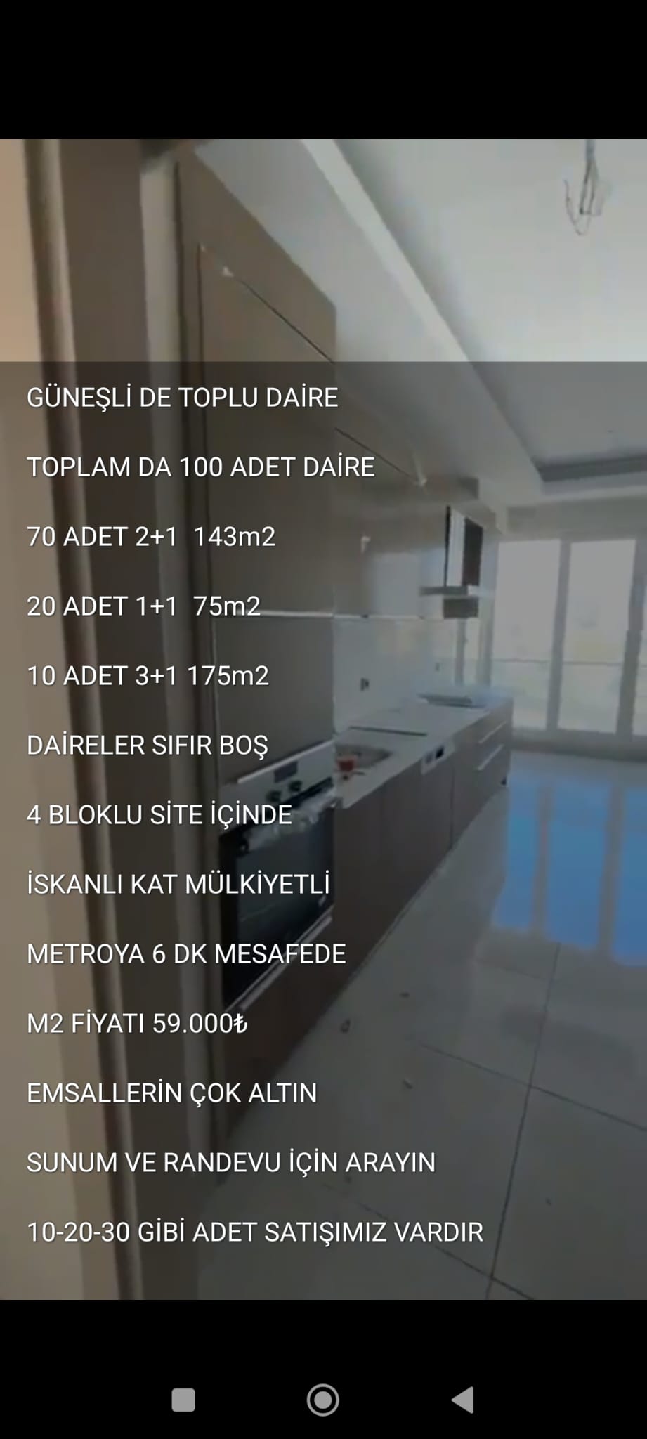 İSTANBUL GÜNEŞLİDE TOPLU DAİRE TOPLAMDA 100 DAİRE